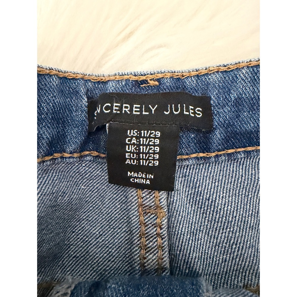 Sincerely Jules - Rhinestone‎ Detail Cut Off Denim Shorts Concert Festival Glam - Picture 6 of 10